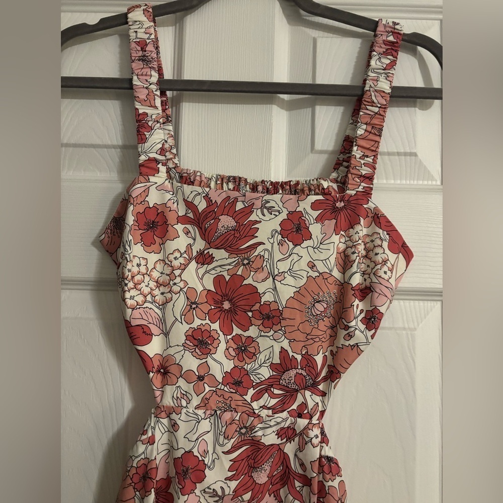 Forever 21 Floral Print Cutout Midi Dress - Picture 7 of 9